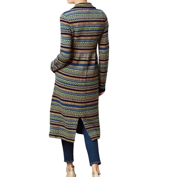 Anthropologie x Sleeping on Snow Long Nordic Style Sweater Dress / Jacket Size S - Picture 2 of 14